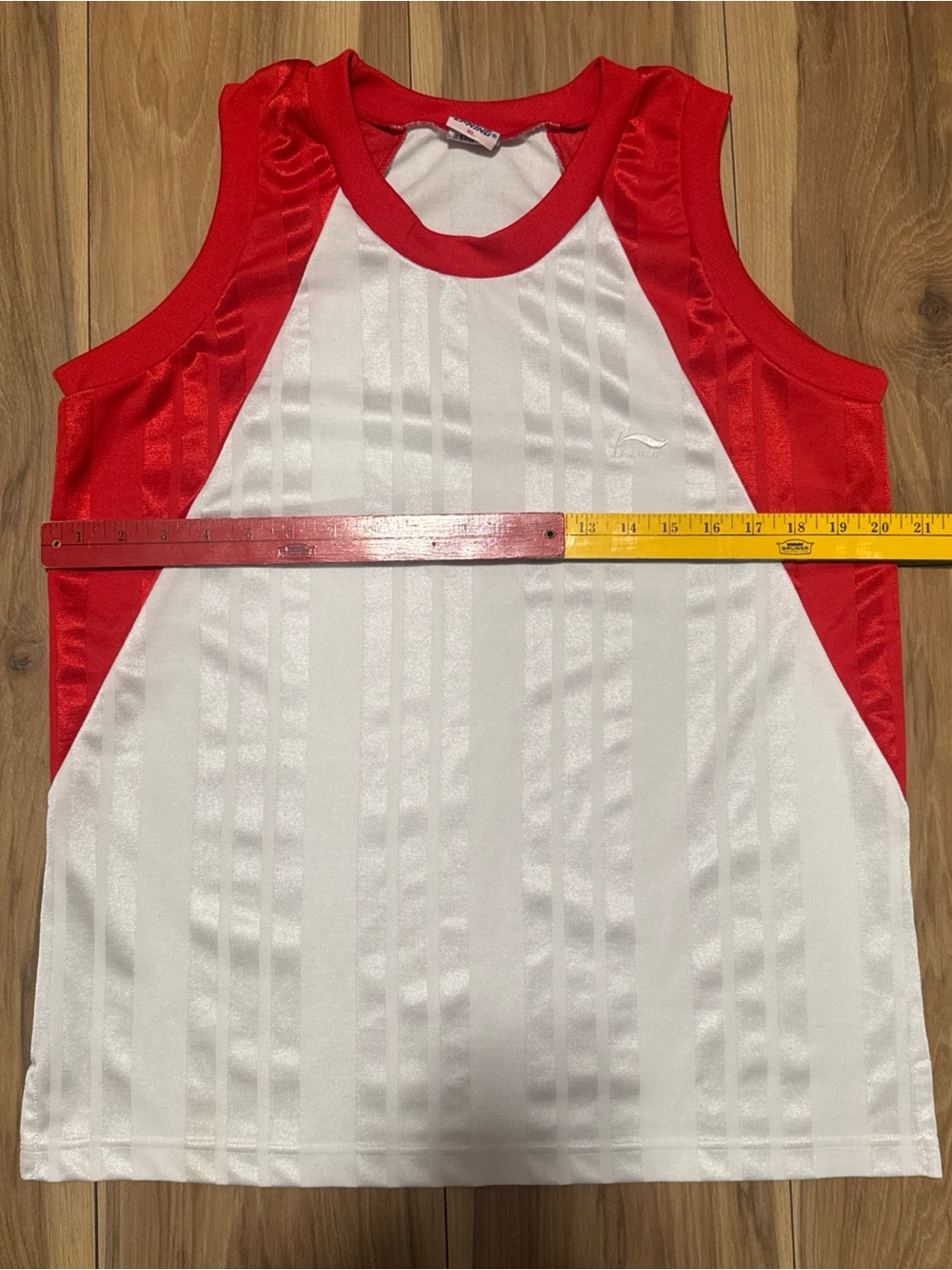 Vintage Baseball Jersey Tank Top Y2K Two Tone M/L White Red Shinny Futbol Gym 00